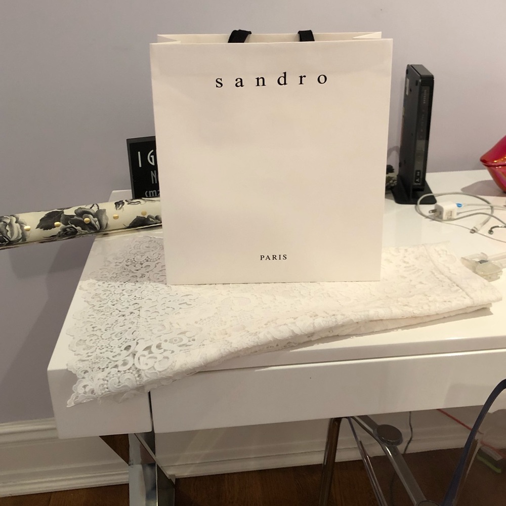 Sandro White Lace Skirt - image 3